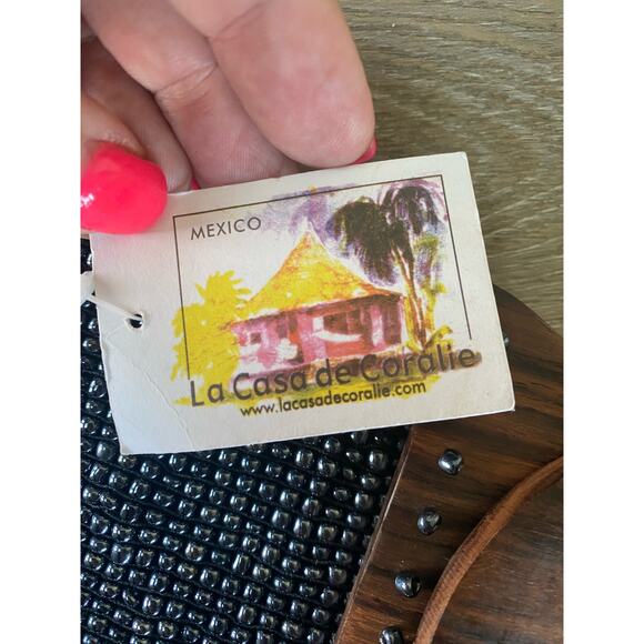 Women’s Silver Beaded Stretch Comfort 2 Piece Wooden Brown Buckle Belt XL - Picture 5 of 7